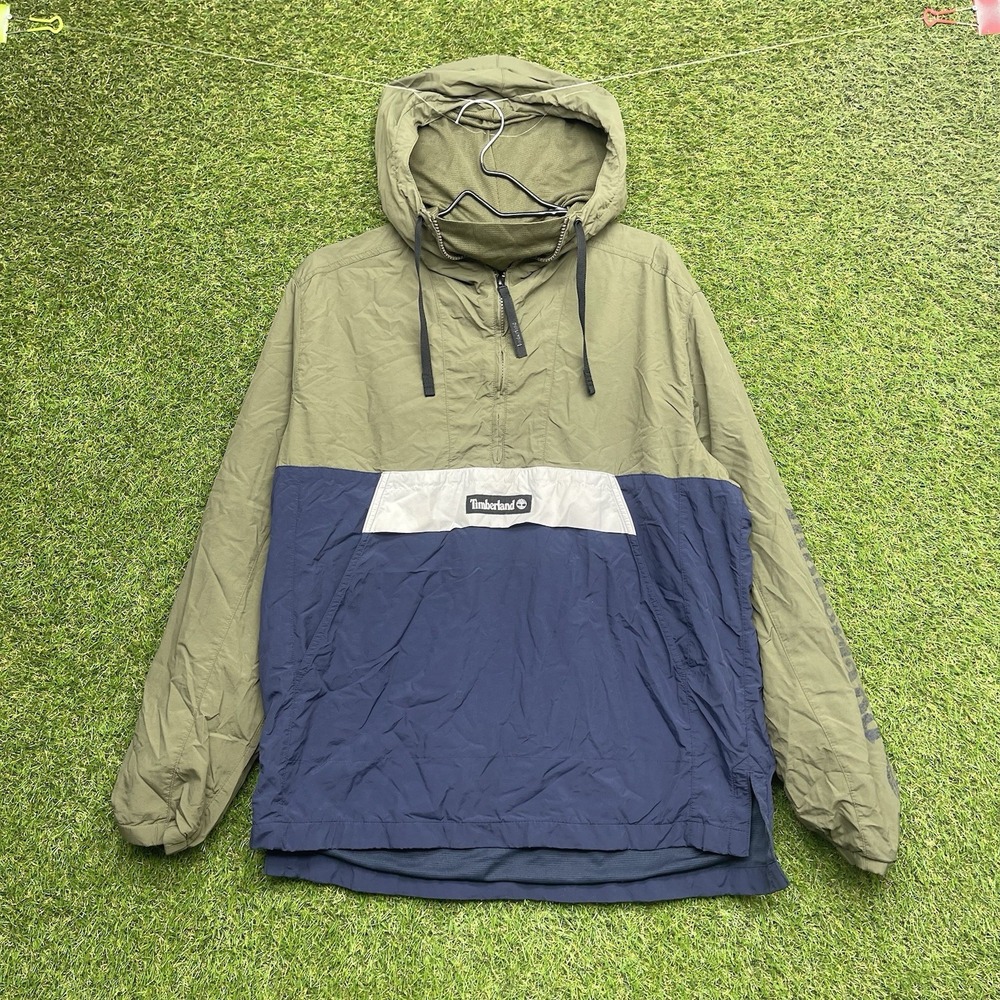 Timberland Windbreaker Mens Medium 1/4 Quarter Zip Outdoor Hiking Workwear